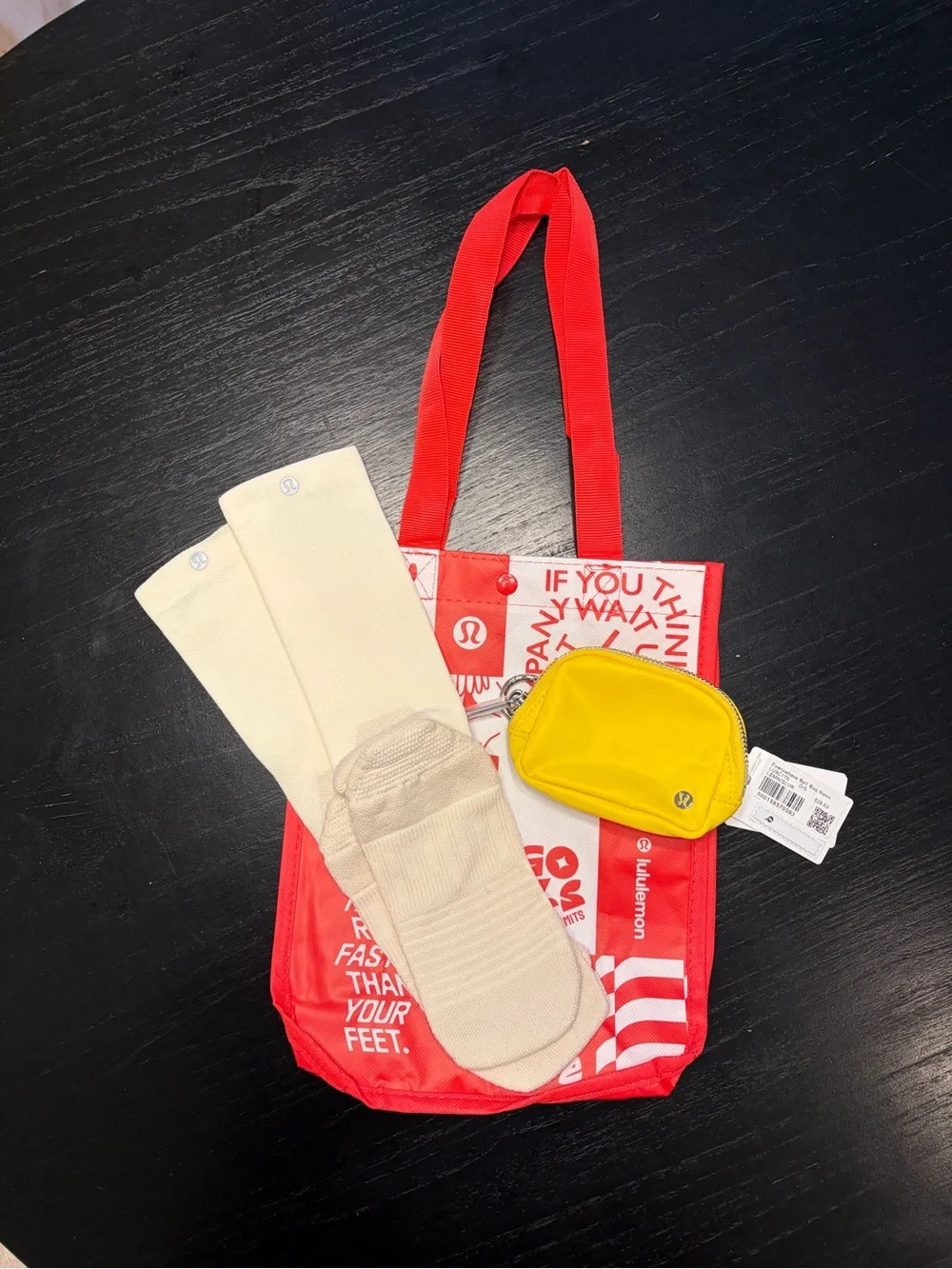 Lululemon Tote, NWT Yellow Nano Everywear Belt Bag NWOT Powerstride Cream Socks